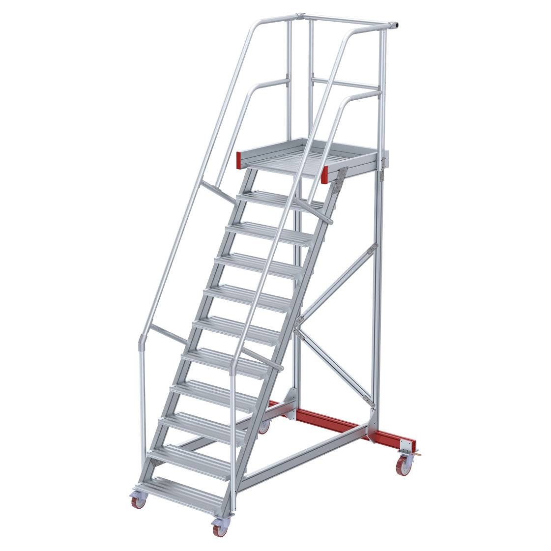 Euroline 513 Wartungsbühne 60° 800mm Stufenbreite 10 Stufen Alu gerieft