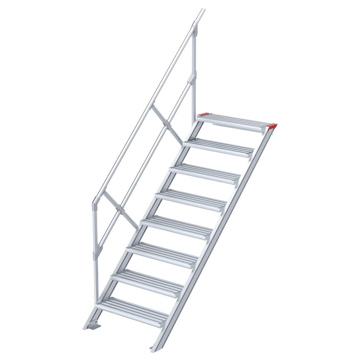 Euroline 510 Treppe 45° 600mm Stufenbreite 8 Stufen Alu gerieft