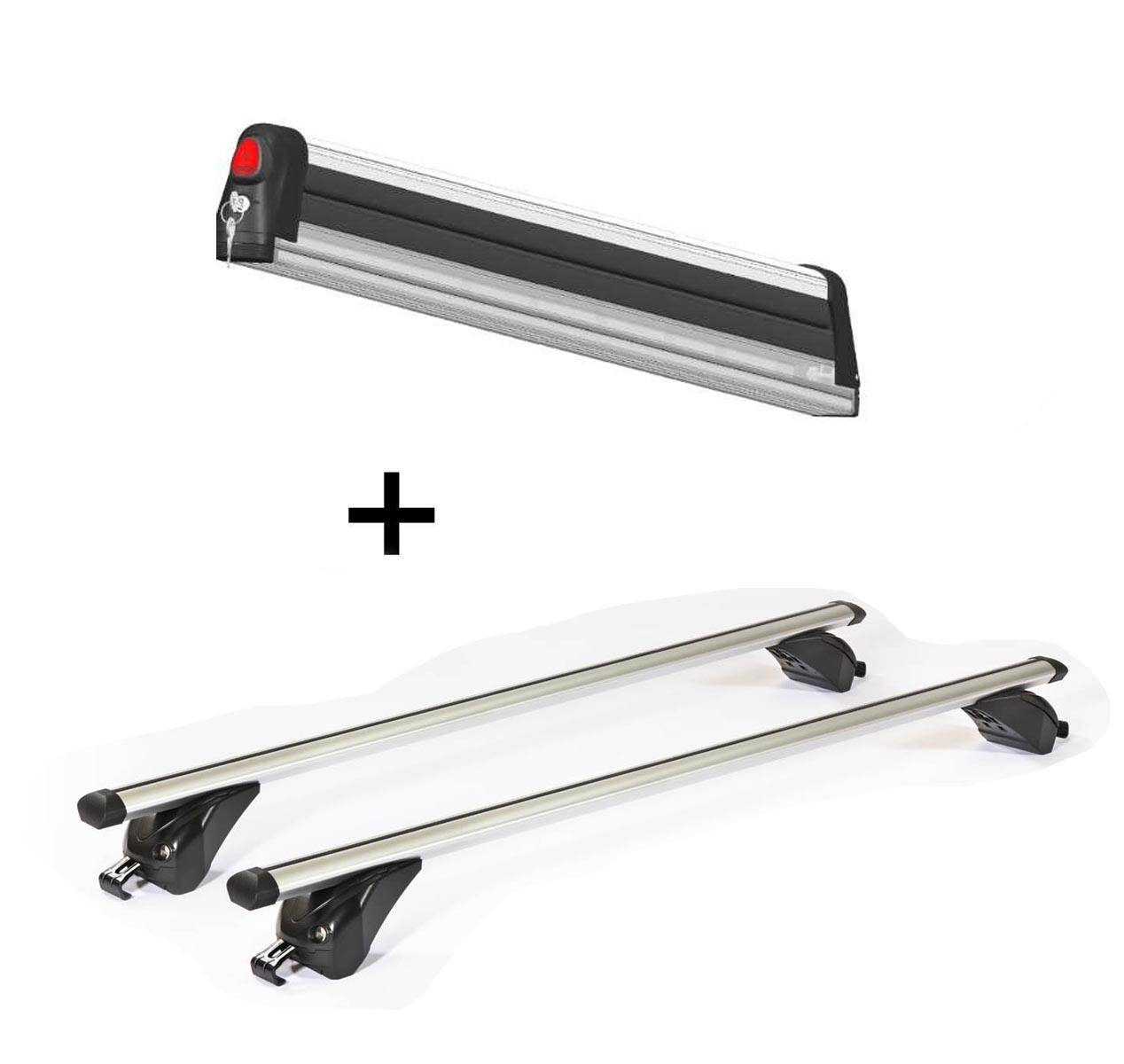 Skiträger VDP Trivor 5 Slide + Dachträger/Relingträger KING1 112 cm kompatibel mit Bmw X3 (F25) (5 Türer) 11-17