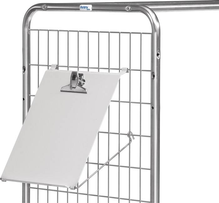 Schreibtafel Stahlbl.m.Papierklammer f.Kommissionierwagen 335xH352mm FETRA