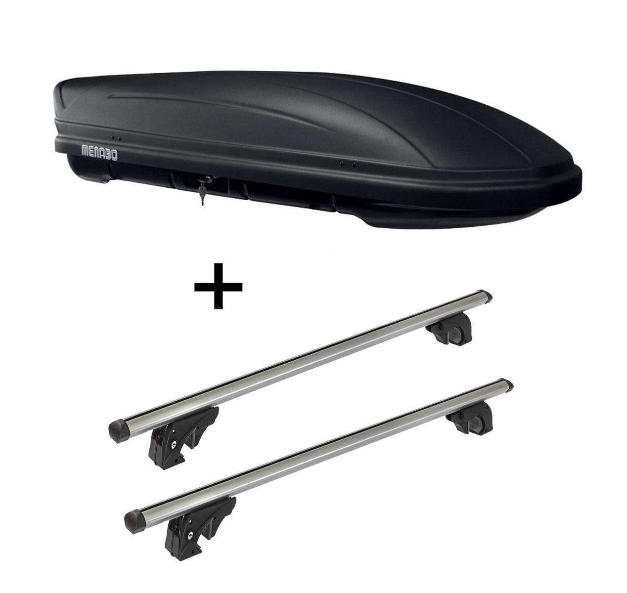 Dachbox MAA 400 Liter matt + Dachträger VDPLION1 kompatibel mit Dr dr 2 (5 Türer) ab 10