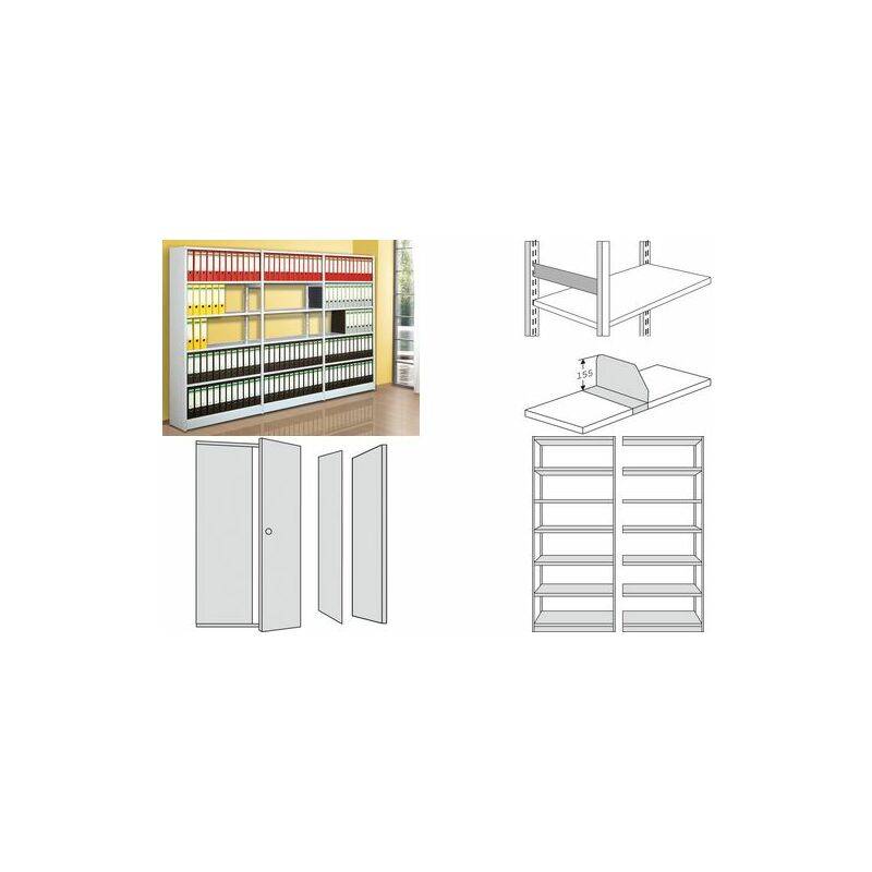 Seiten-Endwand für Büro-Regal Progress 500 TxH 40x225cm lichtgrau