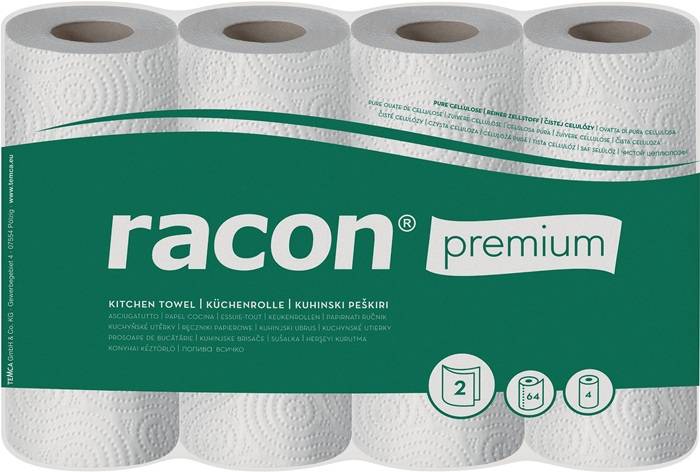 Küchenrolle racon Premium K-2 B220xL250ca.mm weiß 2-lagig,perforiert 4 Rl./PAK