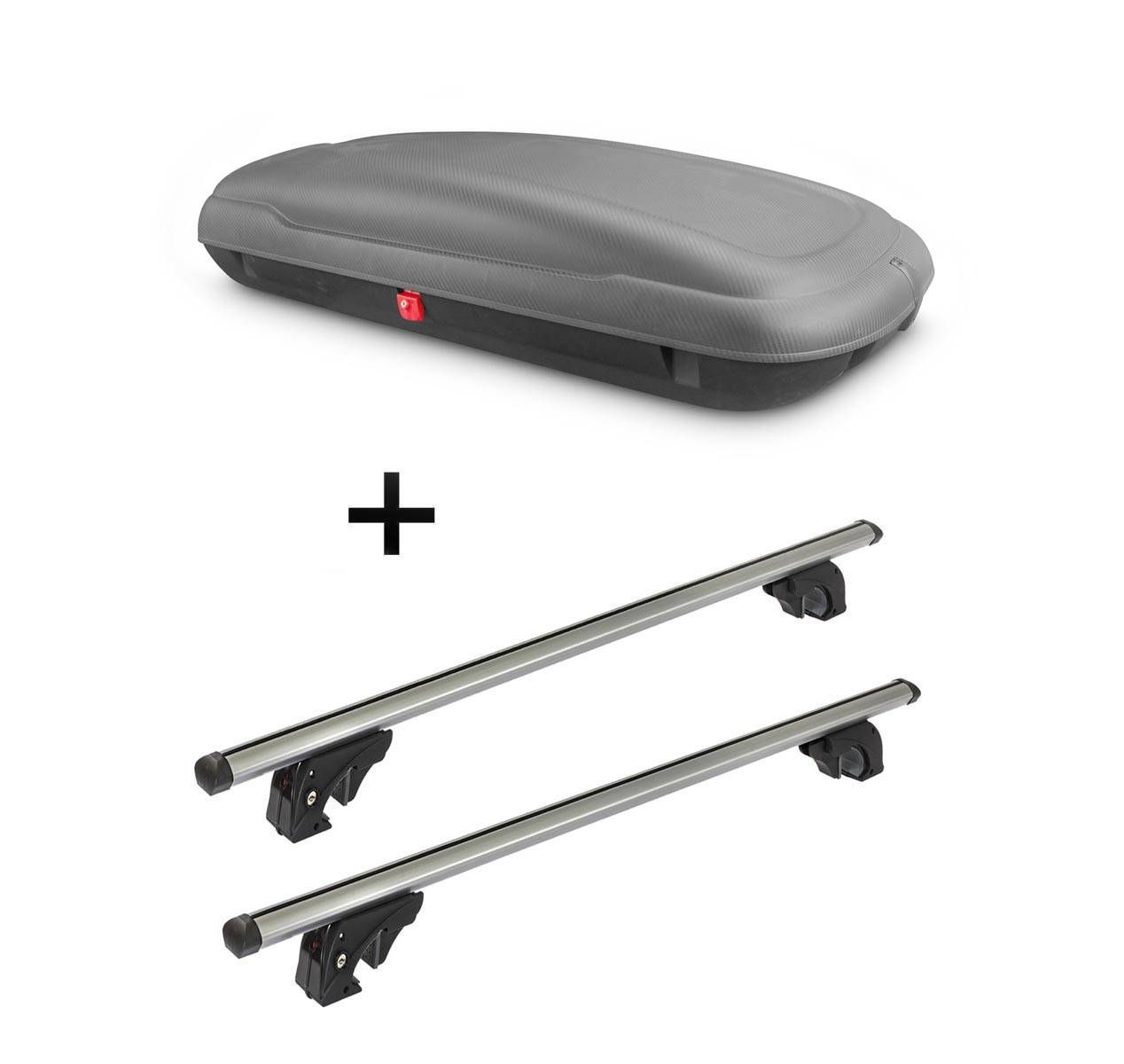 Dachbox VDP-BA400 + Dachträger/Relingträger VDPLION2 kompatibel mit für Honda Pilot I (5 Türer) 03-08