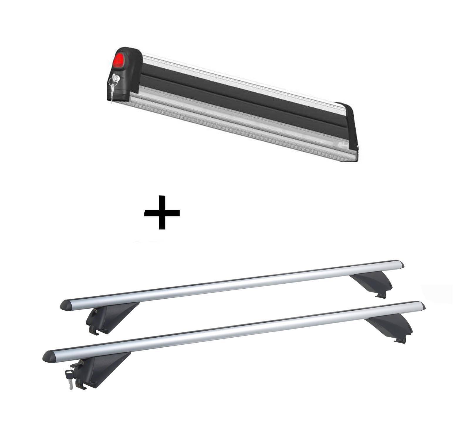 Skiträger VDP Trivor 5 Slide + Alu Dachträger RB003 kompatibel mit für Audi Q3 (5Türer) ab 2011