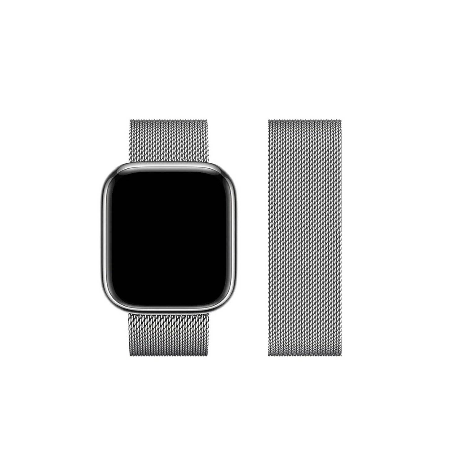 Forcell F - Design Band kompatibel mit Apple Watch 38/40/41 mm Silber