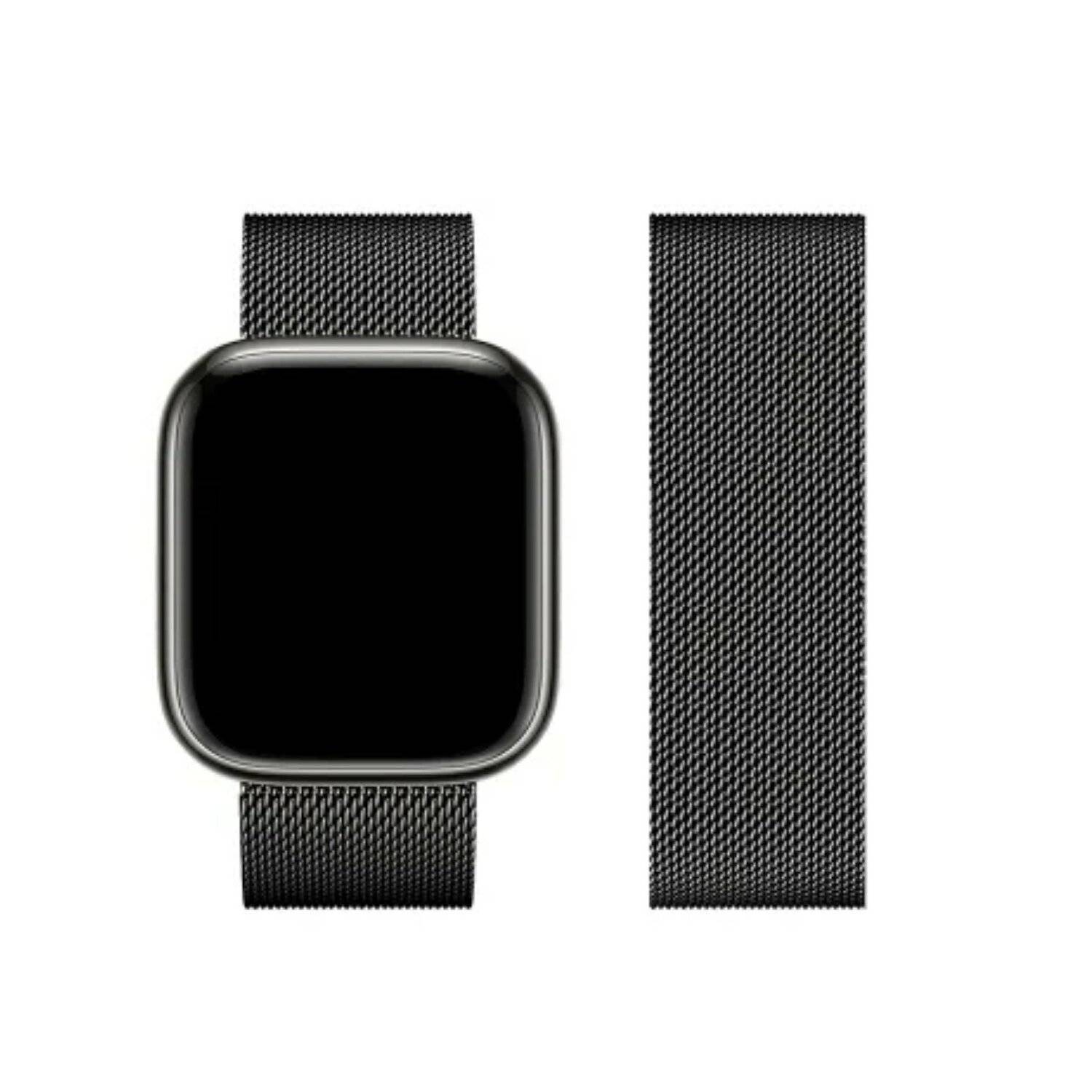 Forcell F - Design Band kompatibel mit Apple Watch 42/44/45/49 mm Schwarz