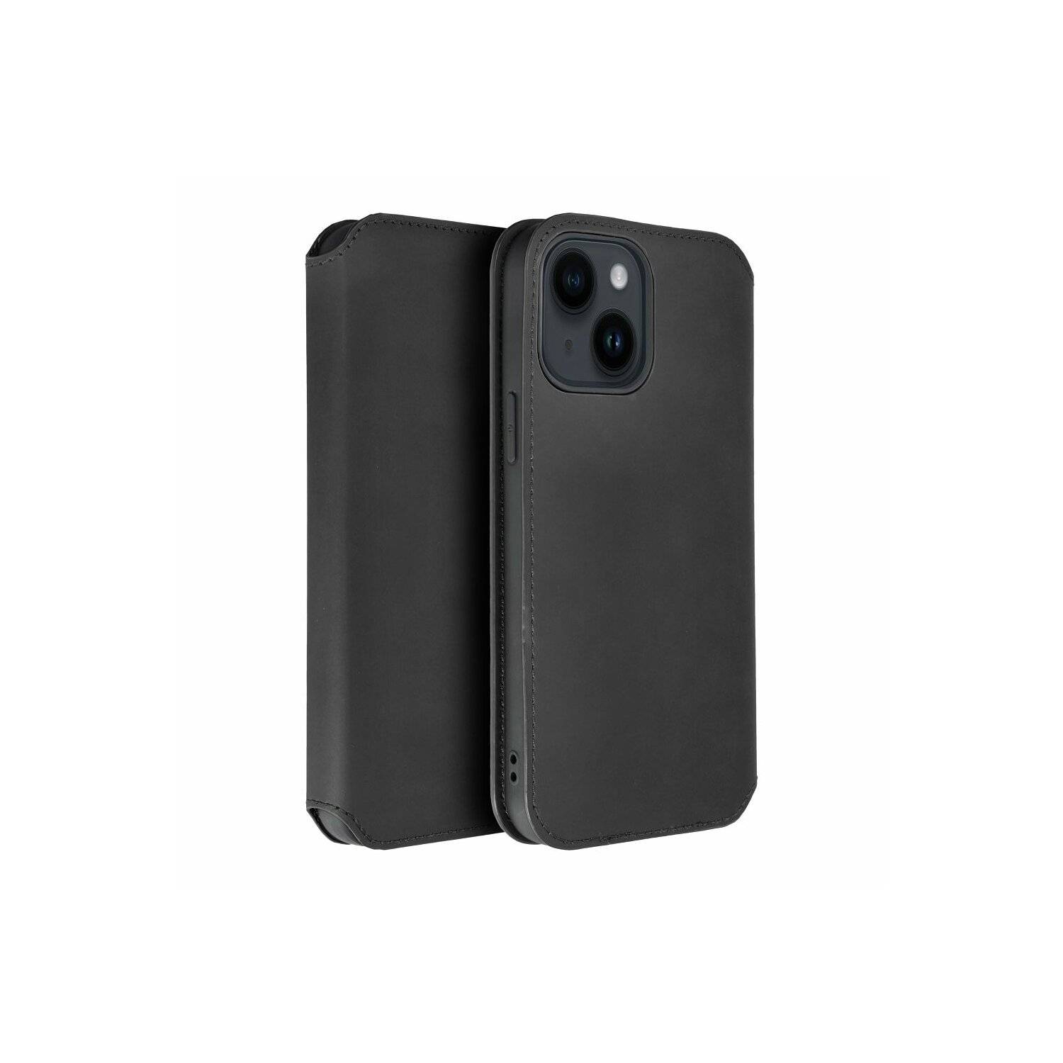 Dual Pocket Holster Buch Tasche kompatibel mit Samsung Galaxy S24 Ultra Schwarz