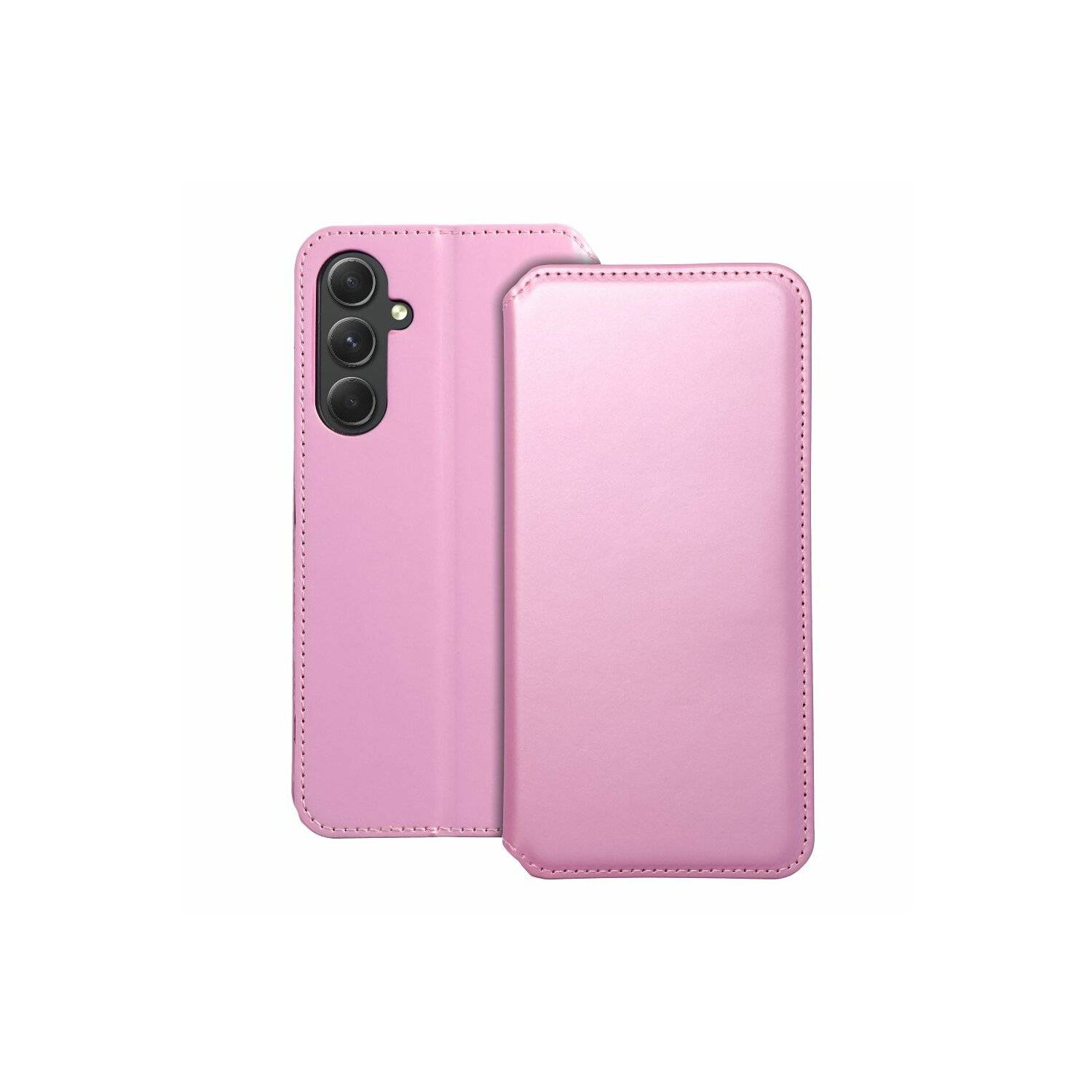 Dual Pocket Holster Buch Tasche kompatibel mit Samsung Galaxy A15 4G/5G Pink