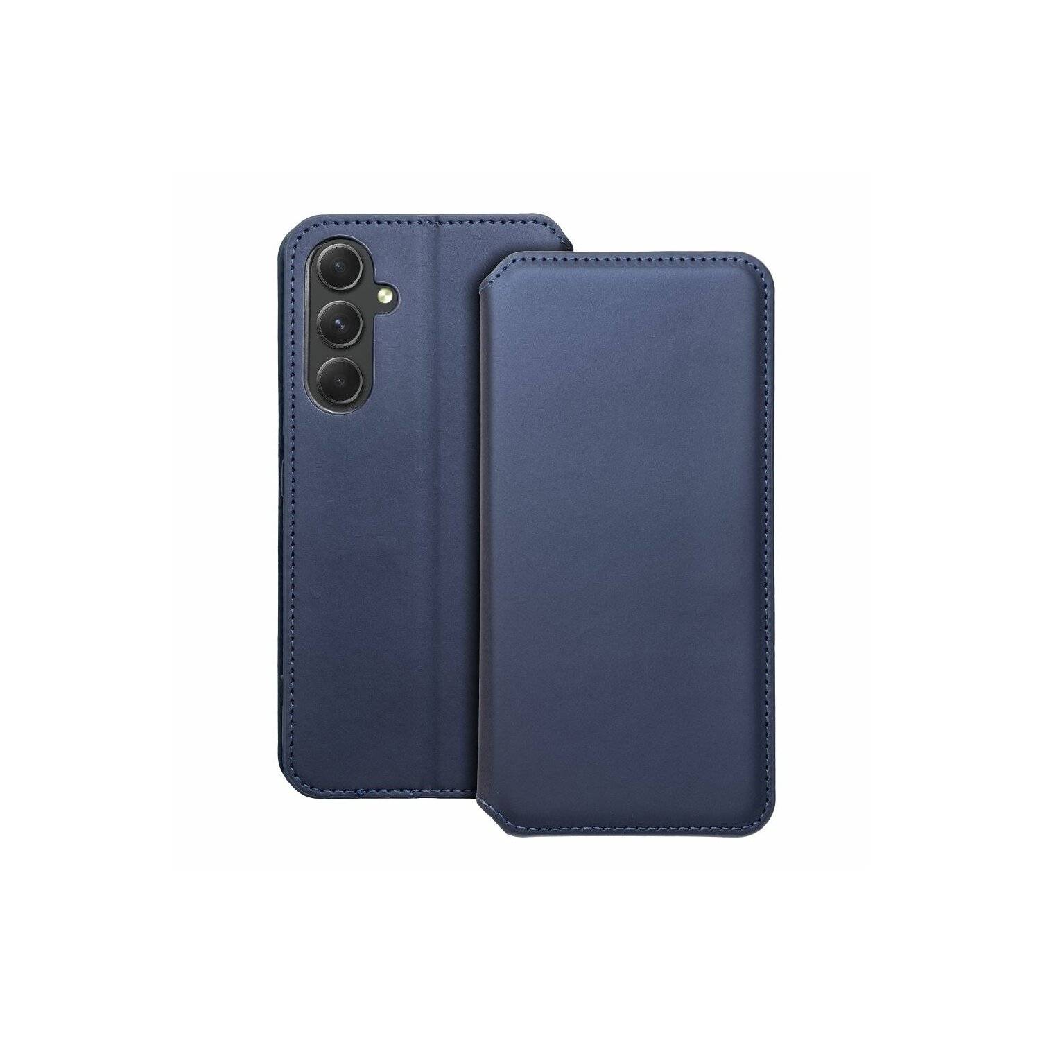 Dual Pocket Holster Buch Tasche kompatibel mit Samsung Galaxy A15 4G/5G Blau