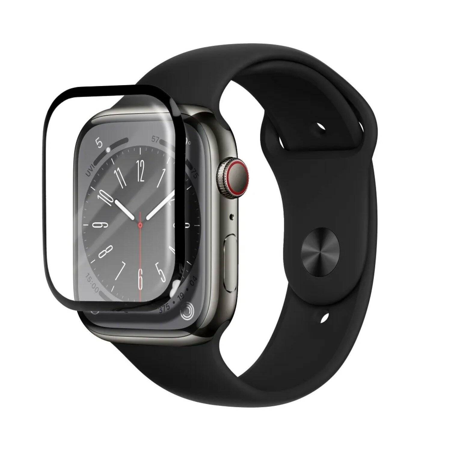 Flexibles Hybridglas kompatibel mit Apple Watch-Serie 8/9-41 mm Wasserdicht