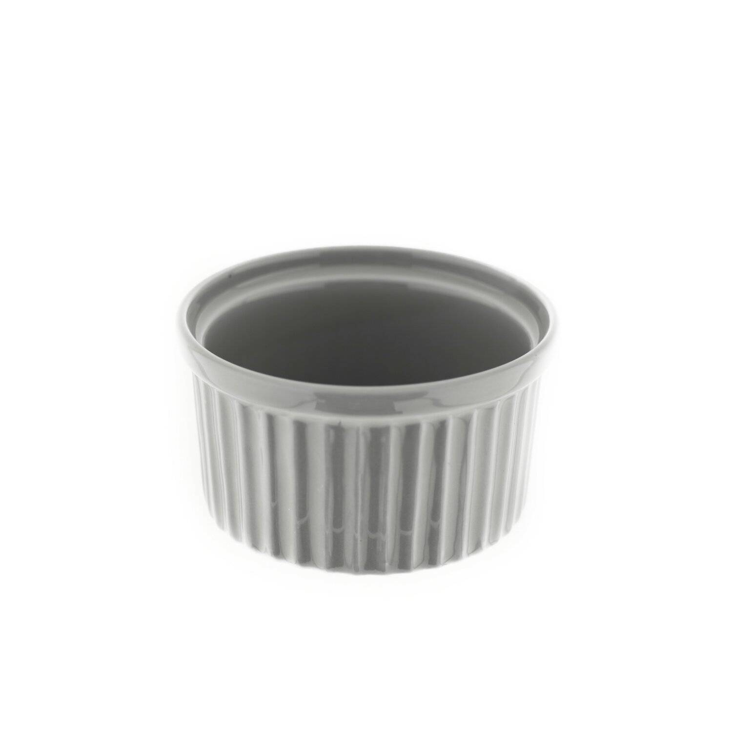 Almina 6 Teiliger Muffinform-Set Schale aus Porzellan Rund 180 ml Grau