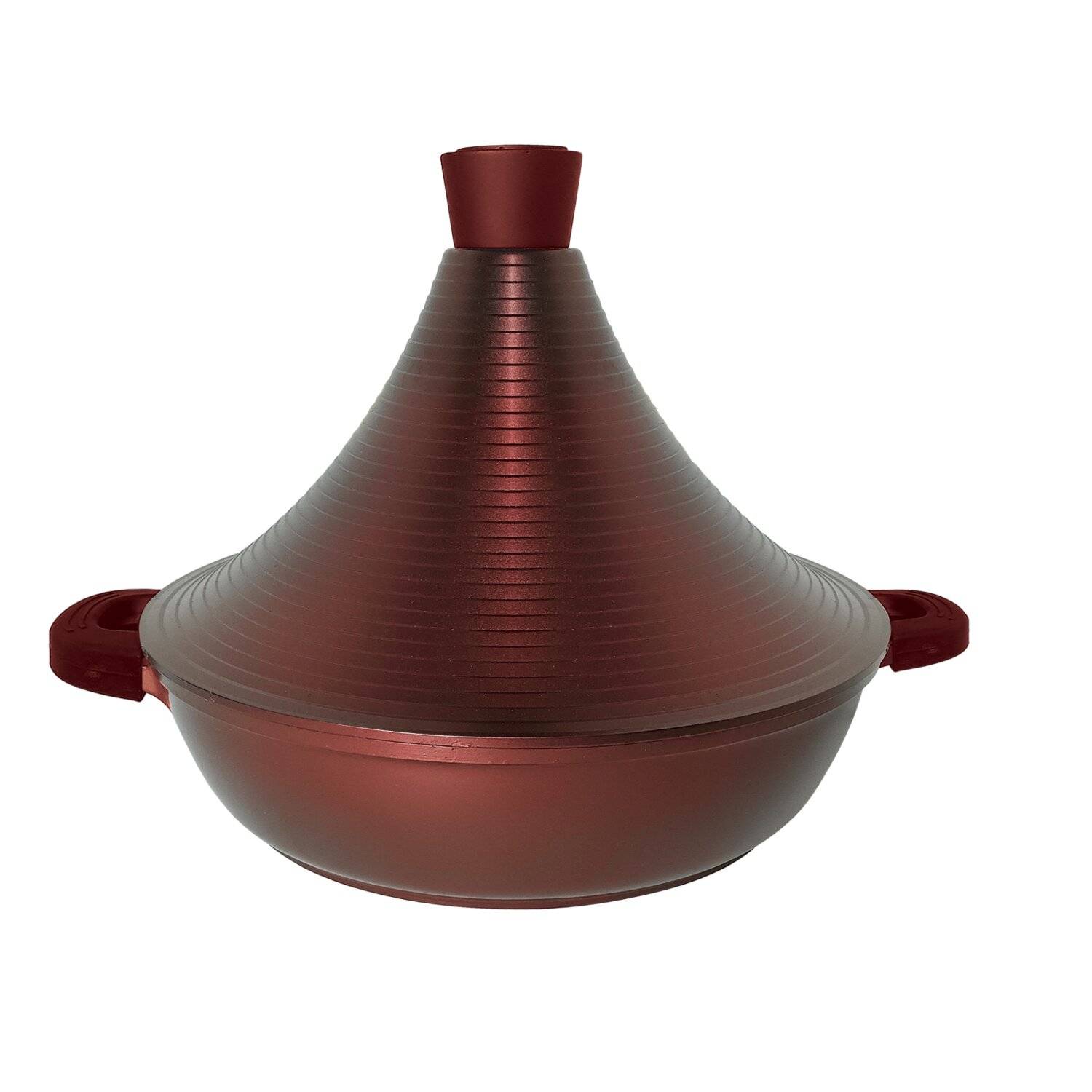 Aluguss Tajine Tagine Ø32cm Induktion Silikongriffe Gartopf Dampfgarer Bräte Burgundy
