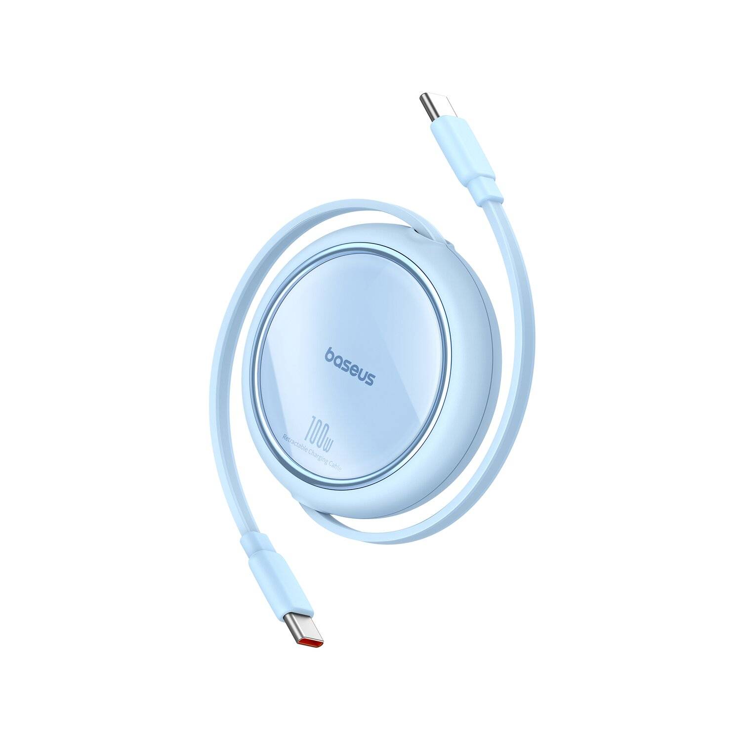 Baseus Free2Draw Mini USB-C – USB-C 100 W 1 m einziehbares Kabel Blau