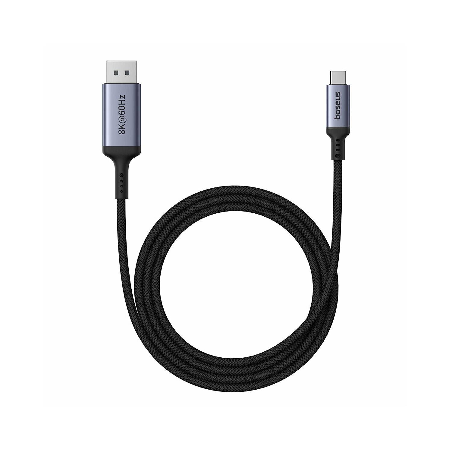 Baseus High Definition Series USB-C auf DisplayPort 1.4 8K 60Hz Unidirektionales Kabel Schwarz 1,5 m