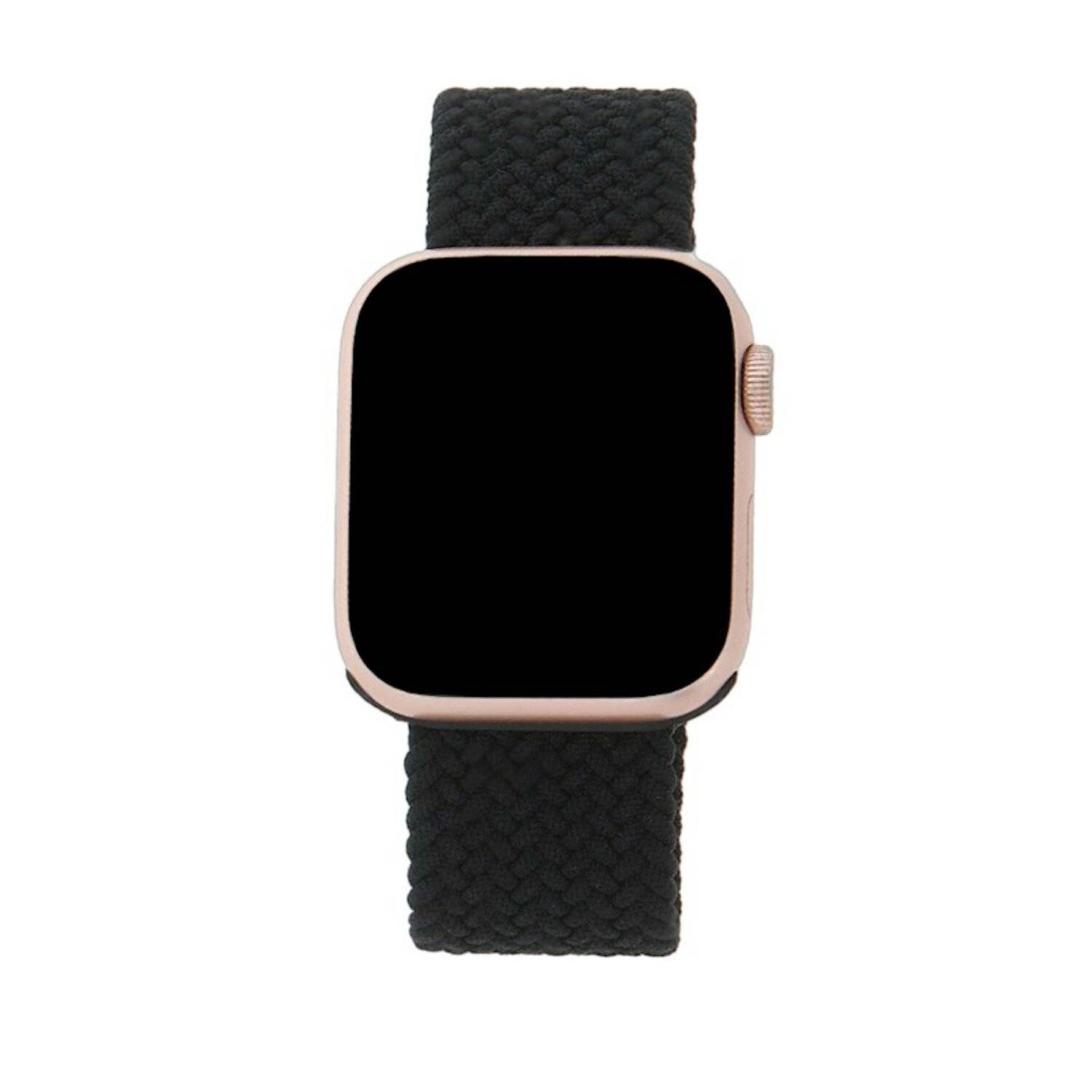 Elastisches Band für Smartwatch kompatibel mit Apple Watch Serie Schwarz 42/45/49 mm M