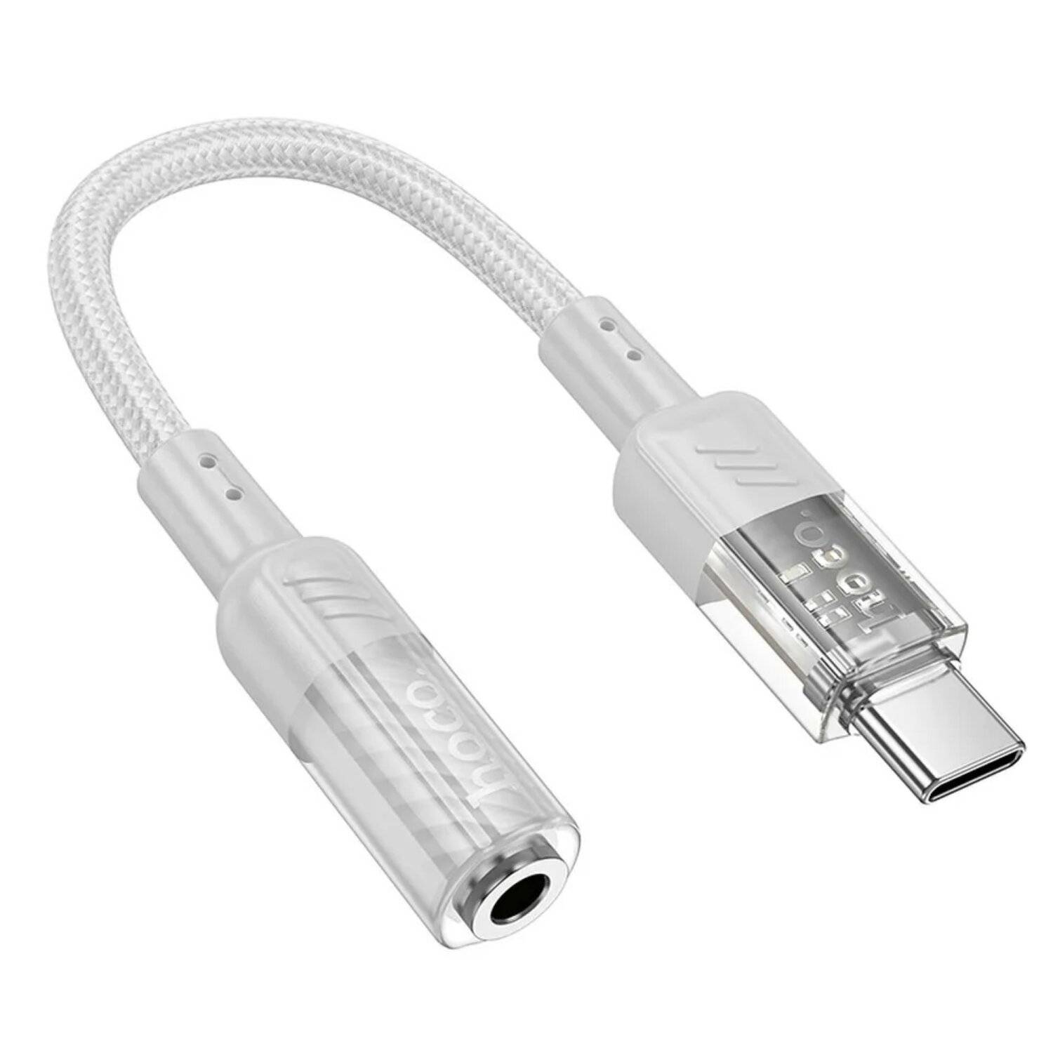 HOCO transparenter Adapter Typ C auf 3,5 mm Spirit LS37 Grau