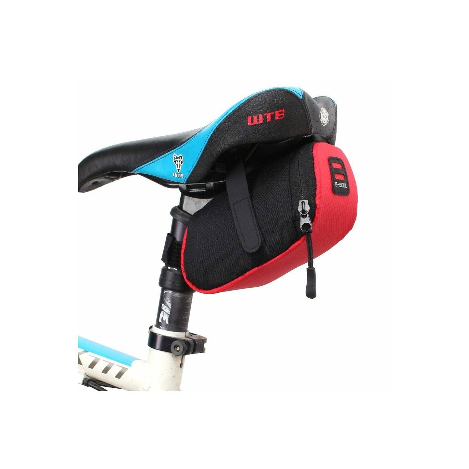 B-Soul Fahrradtasche Gepäcktasche Gepäckträger Fahrrad Bike Radtasche Tasche unter dem Sattel 0,6L Rot