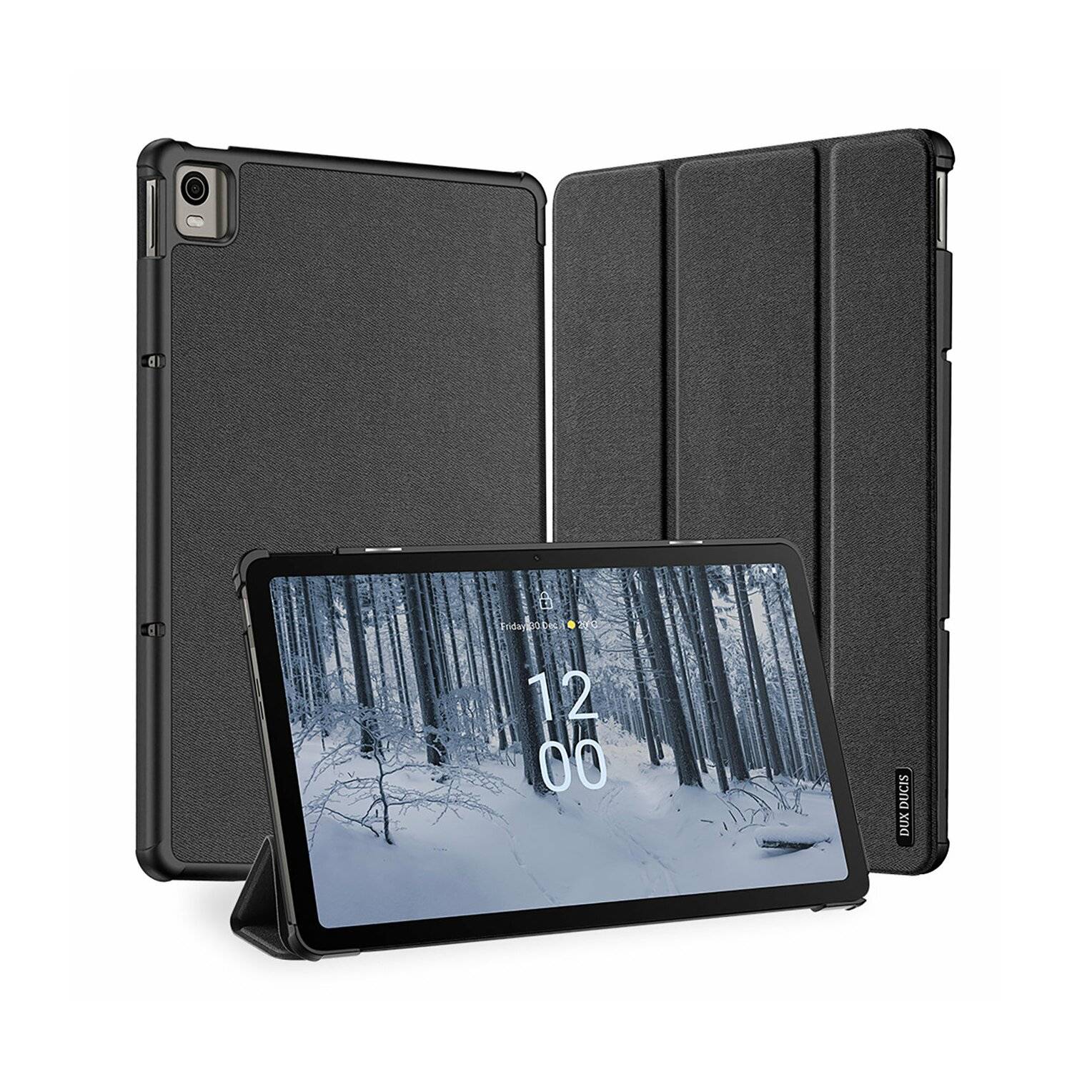 Dux Ducis Domo Hartschale mit Smart Sleep und integrierter Standfunktion für Samsung Galaxy Tab S9/S8 Ultra Schwarz