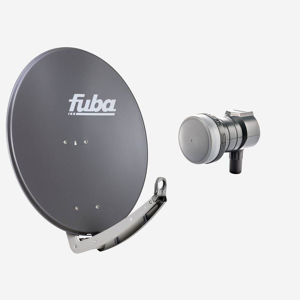 Fuba Sat Anlage 1 Teilnehmer | DAA 780 A Satellitenschüssel 80cm Alu anthrazit (Testergebnis: ausgezeichnet)* + Fuba DEK 117 Single LNB 1 Teilnehmer