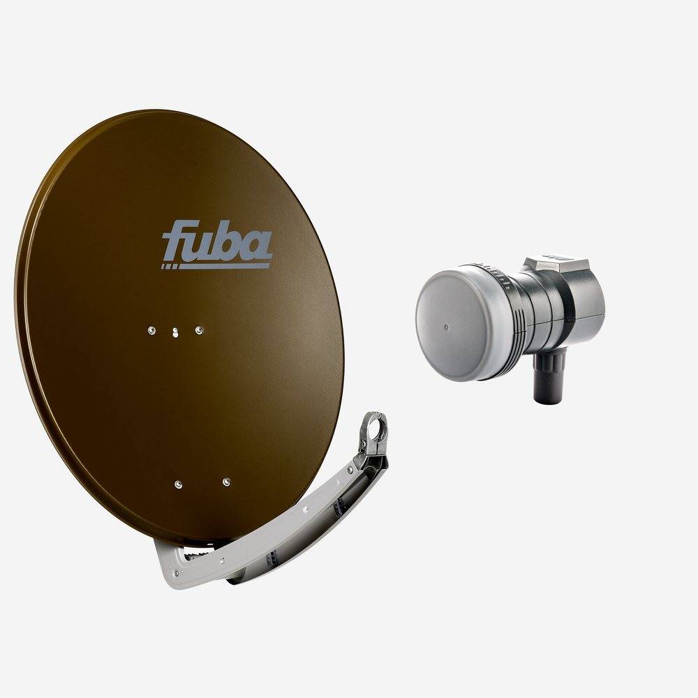 Fuba Sat Anlage 1 Teilnehmer | DAA 780 B Satellitenschüssel 80cm Alu braun (Testergebnis: ausgezeichnet)* + Fuba DEK 117 Single LNB 1 Teilnehmer