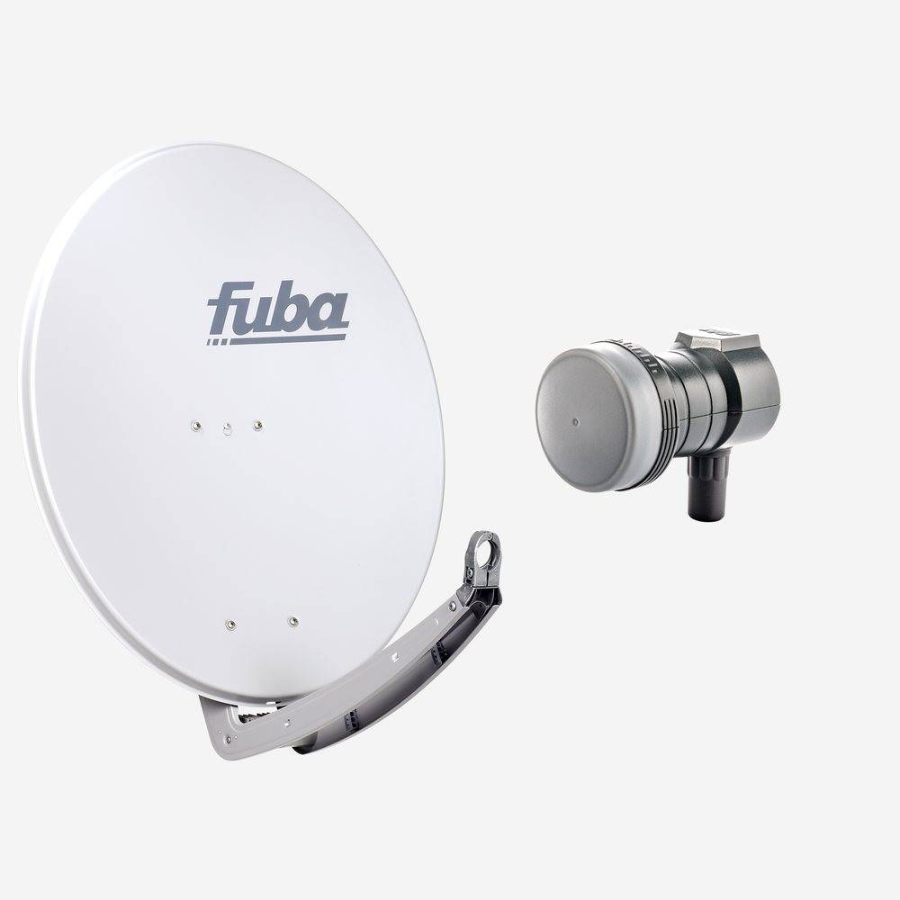 Fuba Sat Anlage 1 Teilnehmer | DAA 780 G Satellitenschüssel 80cm Alu hellgrau (Testergebnis: ausgezeichnet)* + Fuba DEK 117 Single LNB 1 Teilnehmer