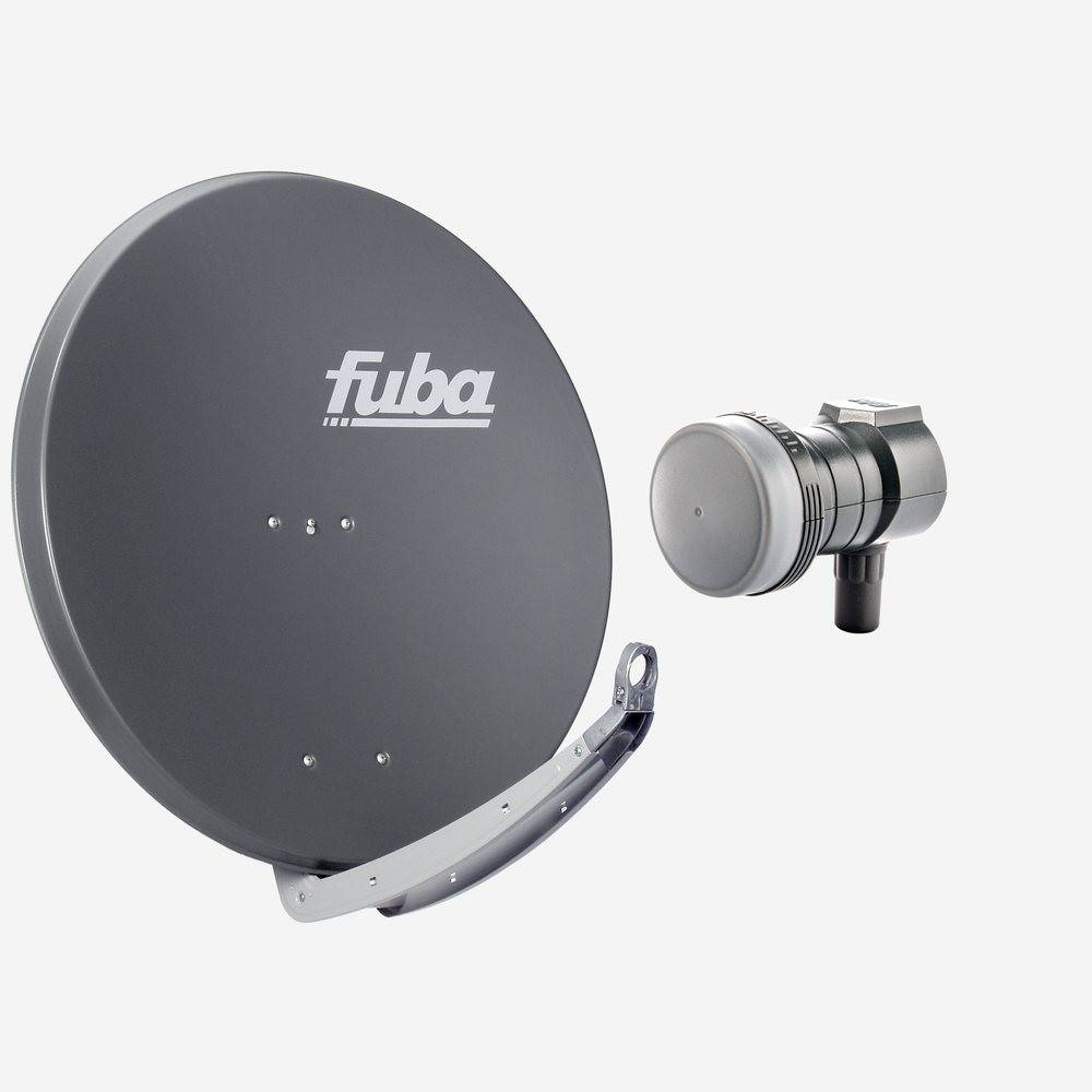 Fuba Sat Anlage 1 Teilnehmer | Satellitenschüssel Komplettset - DAA 850 A Sat-Schüssel 85cm Alu anthrazit + Fuba DEK 117 Single LNB 1 Teilnehmer (DV