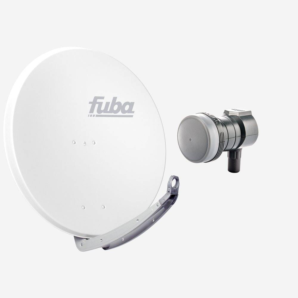 Fuba Sat Anlage 1 Teilnehmer | Satellitenschüssel Komplettset - DAA 850 W Sat-Schüssel 85cm Alu weiß + Fuba DEK 117 Single LNB 1 Teilnehmer (DVB-S2
