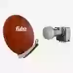 Fuba Sat Anlage 4 Teilnehmer | Satellitenschüssel Komplettset - DAA 650 R Sat-Schüssel 60x65cm Alu rot + Fuba DEK 417 Quad LNB 4 Teilnehmer (DVB-S2 Fuba Sat Anlage 4 Teilnehmer | Satellitenschüssel Komplettset - DAA 650 R Sat-Schüssel 60x65cm Alu rot + Fuba DEK 417 Quad LNB 4 Teilnehmer (DVB-S2
