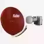 Fuba Sat Anlage 4 Teilnehmer | Satellitenschüssel Komplettset - DAA 850 R Sat-Schüssel 85cm Alu rot + Fuba DEK 417 Quad LNB 4 Teilnehmer (DVB-S2, HD Fuba Sat Anlage 4 Teilnehmer | Satellitenschüssel Komplettset - DAA 850 R Sat-Schüssel 85cm Alu rot + Fuba DEK 417 Quad LNB 4 Teilnehmer (DVB-S2, HD