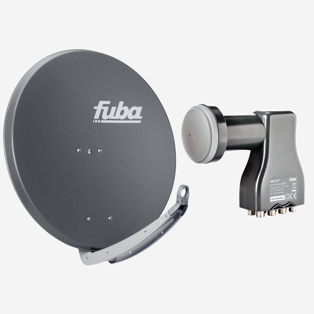Fuba Sat Anlage 8 Teilnehmer | Satellitenschüssel Komplettset - DAA 850 A Sat-Schüssel 85cm Alu anthrazit + Fuba DEK 817 Octo LNB 8 Teilnehmer (DVB-