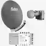 Fuba Sat Anlage 8 Teilnehmer | DAA 780 A Satellitenschüssel 80cm Alu anthrazit (Testergebnis: ausgezeichnet)* + Fuba Quattro LNB + Fuba Sat Fuba Sat Anlage 8 Teilnehmer | DAA 780 A Satellitenschüssel 80cm Alu anthrazit (Testergebnis: ausgezeichnet)* + Fuba Quattro LNB + Fuba Sat