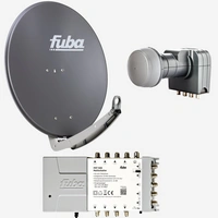 Fuba Sat Anlage 8 Teilnehmer | DAA 780 A Satellitenschüssel 80cm Alu anthrazit (Testergebnis: ausgezeichnet)* + Fuba Quattro LNB + Fuba Sat Fuba Sat Anlage 8 Teilnehmer | DAA 780 A Satellitenschüssel 80cm Alu anthrazit (Testergebnis: ausgezeichnet)* + Fuba Quattro LNB + Fuba Sat