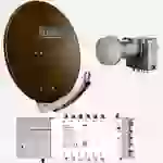 Fuba Sat Anlage 12 Teilnehmer | DAA 780 B Satellitenschüssel 80cm Alu braun (Testergebnis: ausgezeichnet)* + Fuba Quattro LNB + Fuba Sat Fuba Sat Anlage 12 Teilnehmer | DAA 780 B Satellitenschüssel 80cm Alu braun (Testergebnis: ausgezeichnet)* + Fuba Quattro LNB + Fuba Sat