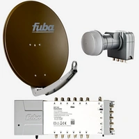 Fuba Sat Anlage 12 Teilnehmer | DAA 780 B Satellitenschüssel 80cm Alu braun (Testergebnis: ausgezeichnet)* + Fuba Quattro LNB + Fuba Sat Fuba Sat Anlage 12 Teilnehmer | DAA 780 B Satellitenschüssel 80cm Alu braun (Testergebnis: ausgezeichnet)* + Fuba Quattro LNB + Fuba Sat
