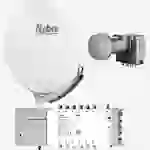 Fuba Sat Anlage 12 Teilnehmer | DAA 780 G Satellitenschüssel 80cm Alu hellgrau (Testergebnis: ausgezeichnet)* + Fuba Quattro LNB + Fuba Sat Fuba Sat Anlage 12 Teilnehmer | DAA 780 G Satellitenschüssel 80cm Alu hellgrau (Testergebnis: ausgezeichnet)* + Fuba Quattro LNB + Fuba Sat