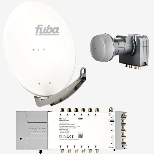 Fuba Sat Anlage 12 Teilnehmer | DAA 780 W Satellitenschüssel 80cm Alu weiß (Testergebnis: ausgezeichnet)* + Fuba Quattro LNB + Fuba Sat Multischalte Fuba Sat Anlage 12 Teilnehmer | DAA 780 W Satellitenschüssel 80cm Alu weiß (Testergebnis: ausgezeichnet)* + Fuba Quattro LNB + Fuba Sat Multischalte