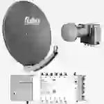 Fuba Sat Anlage 12 Teilnehmer | DAA 780 A Satellitenschüssel 80cm Alu anthrazit (Testergebnis: ausgezeichnet)* + Fuba Quattro LNB + Fuba Sat Fuba Sat Anlage 12 Teilnehmer | DAA 780 A Satellitenschüssel 80cm Alu anthrazit (Testergebnis: ausgezeichnet)* + Fuba Quattro LNB + Fuba Sat