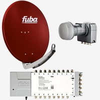 Fuba Sat Anlage 16 Teilnehmer | DAA 780 R Satellitenschüssel 80cm Alu rot (Testergebnis: ausgezeichnet)* + Fuba Quattro LNB + Fuba Sat Multischalter Fuba Sat Anlage 16 Teilnehmer | DAA 780 R Satellitenschüssel 80cm Alu rot (Testergebnis: ausgezeichnet)* + Fuba Quattro LNB + Fuba Sat Multischalter