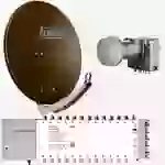 Fuba Sat Anlage 24 Teilnehmer | DAA 780 B Satellitenschüssel 80cm Alu braun (Testergebnis: ausgezeichnet)* + Fuba Quattro LNB + Fuba Sat Fuba Sat Anlage 24 Teilnehmer | DAA 780 B Satellitenschüssel 80cm Alu braun (Testergebnis: ausgezeichnet)* + Fuba Quattro LNB + Fuba Sat