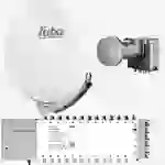 Fuba Sat Anlage 24 Teilnehmer | DAA 780 G Satellitenschüssel 80cm Alu hellgrau (Testergebnis: ausgezeichnet)* + Fuba Quattro LNB + Fuba Sat Fuba Sat Anlage 24 Teilnehmer | DAA 780 G Satellitenschüssel 80cm Alu hellgrau (Testergebnis: ausgezeichnet)* + Fuba Quattro LNB + Fuba Sat