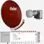 Fuba Sat Anlage 24 Teilnehmer | DAA 780 R Satellitenschüssel 80cm Alu rot (Testergebnis: ausgezeichnet)* + Fuba Quattro LNB + Fuba Sat Multischalter Fuba Sat Anlage 24 Teilnehmer | DAA 780 R Satellitenschüssel 80cm Alu rot (Testergebnis: ausgezeichnet)* + Fuba Quattro LNB + Fuba Sat Multischalter
