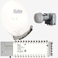 Fuba Sat Anlage 24 Teilnehmer | DAA 780 W Satellitenschüssel 80cm Alu weiß (Testergebnis: ausgezeichnet)* + Fuba Quattro LNB + Fuba Sat Multischalte Fuba Sat Anlage 24 Teilnehmer | DAA 780 W Satellitenschüssel 80cm Alu weiß (Testergebnis: ausgezeichnet)* + Fuba Quattro LNB + Fuba Sat Multischalte