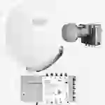 Fuba Sat Anlage 8 Teilnehmer | Satellitenschüssel Komplettset - DAA 850 W Alu Sat-Schüssel 85cm weiß + Fuba Quattro LNB + Fuba FMT508 Sat Multischa Fuba Sat Anlage 8 Teilnehmer | Satellitenschüssel Komplettset - DAA 850 W Alu Sat-Schüssel 85cm weiß + Fuba Quattro LNB + Fuba FMT508 Sat Multischa