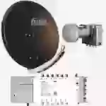 Fuba Sat Anlage 12 Teilnehmer | Satellitenschüssel Komplettset - DAA 850 B Alu Sat-Schüssel 85cm braun + Fuba Quattro LNB + Fuba FMT512 Sat Multisch Fuba Sat Anlage 12 Teilnehmer | Satellitenschüssel Komplettset - DAA 850 B Alu Sat-Schüssel 85cm braun + Fuba Quattro LNB + Fuba FMT512 Sat Multisch