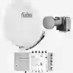 Fuba Sat Anlage 8 Teilnehmer | Satellitenschüssel Komplettset - DAA 850 G Alu Sat-Schüssel 85cm hellgrau + Fuba Quattro LNB + Fuba FMT508 Sat Multis Fuba Sat Anlage 8 Teilnehmer | Satellitenschüssel Komplettset - DAA 850 G Alu Sat-Schüssel 85cm hellgrau + Fuba Quattro LNB + Fuba FMT508 Sat Multis