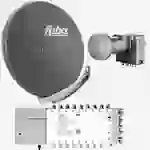 Fuba Sat Anlage 16 Teilnehmer | Satellitenschüssel Komplettset - DAA 850 A Alu Sat-Schüssel 85cm anthrazit + Fuba Quattro LNB + Fuba FMT516 Sat Mult Fuba Sat Anlage 16 Teilnehmer | Satellitenschüssel Komplettset - DAA 850 A Alu Sat-Schüssel 85cm anthrazit + Fuba Quattro LNB + Fuba FMT516 Sat Mult