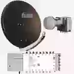 Fuba Sat Anlage 16 Teilnehmer | Satellitenschüssel Komplettset - DAA 850 B Alu Sat-Schüssel 85cm braun + Fuba Quattro LNB + Fuba FMT516 Sat Multisch Fuba Sat Anlage 16 Teilnehmer | Satellitenschüssel Komplettset - DAA 850 B Alu Sat-Schüssel 85cm braun + Fuba Quattro LNB + Fuba FMT516 Sat Multisch