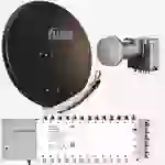 Fuba Sat Anlage 24 Teilnehmer | Satellitenschüssel Komplettset - DAA 850 B Alu Sat-Schüssel 85cm braun + Fuba Quattro LNB + Fuba FMT524 Sat Multisch Fuba Sat Anlage 24 Teilnehmer | Satellitenschüssel Komplettset - DAA 850 B Alu Sat-Schüssel 85cm braun + Fuba Quattro LNB + Fuba FMT524 Sat Multisch