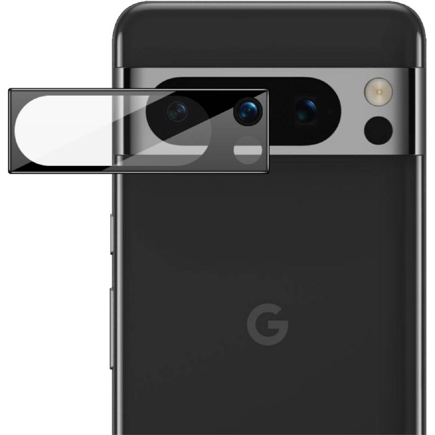 1x Kamera 9H Panzerhartglas für Google Pixel 8 Pro 3D KLAR Schwarzes ECHTES TEMPERED Panzerglas Kameraglas Kamerhartglas Kameraschutzglas Schutzglas